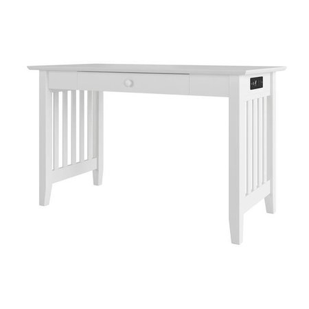 ATLANTIC FURNITURE Atlantic Furniture AH12222 24 x 48 x 29.38 in. Mission Desk with Drawer & Charger; White AH12222